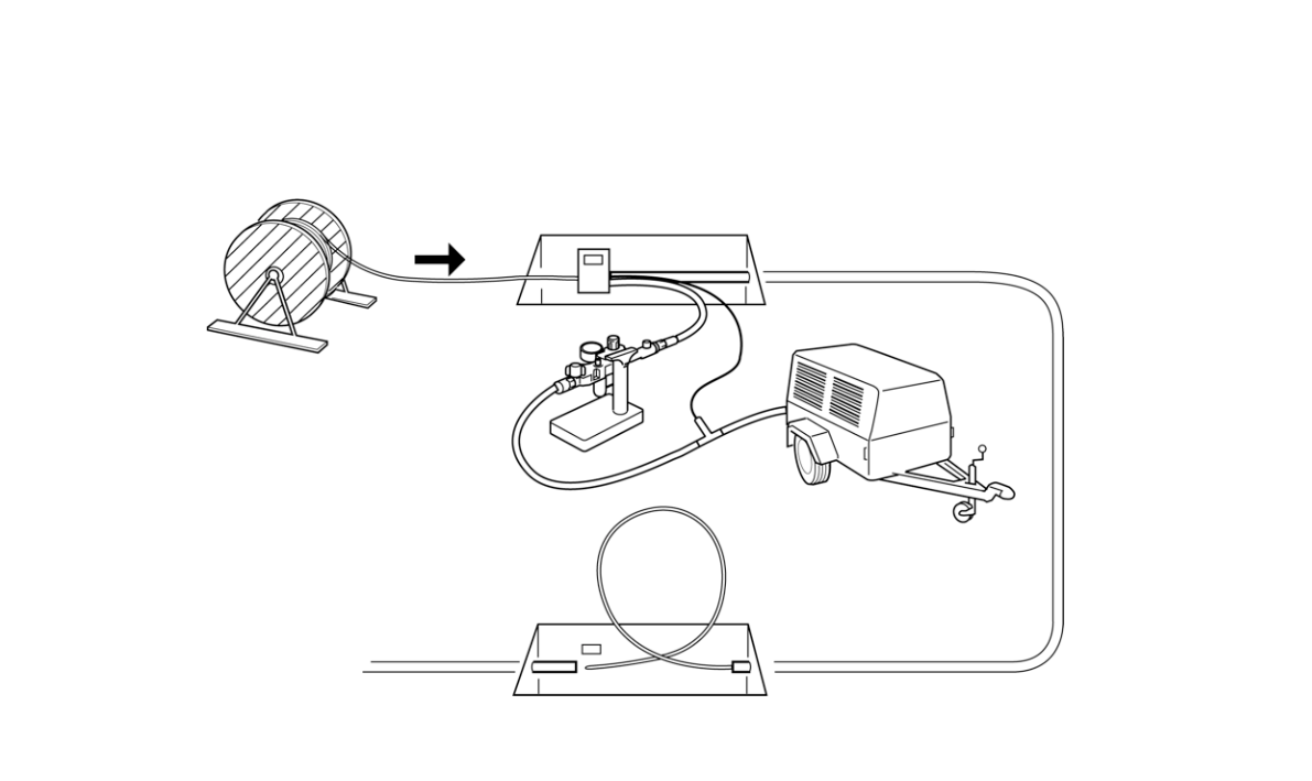 Schematic of Blown Fiber System Components